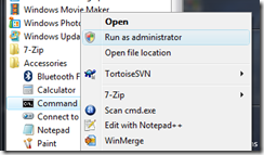 Right-click on Command Prompt and select Run as administrator